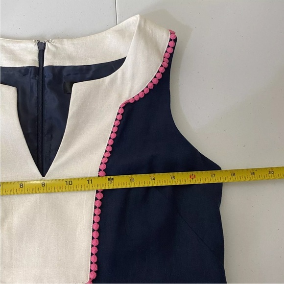 Kensie Woman’s Blue Linen Blend Sleeveless Shift Dress Size 6. Preowned - Picture 6 of 9